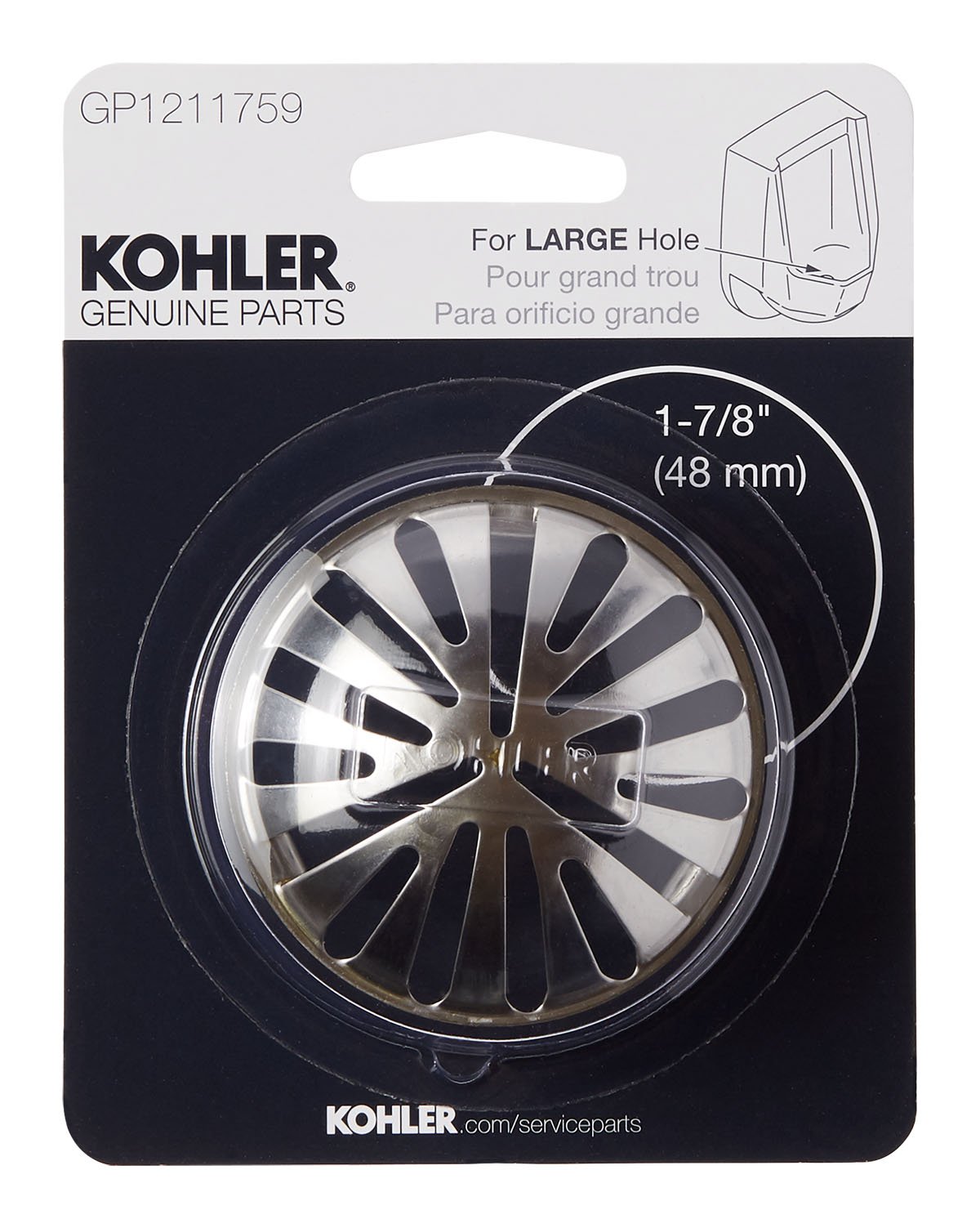 KOHLER GENUINE PART GP1211759 SNAP-IN 1-7/8