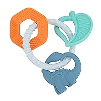 Nuby Chewy Charms Teething Ring, Soft BPA-Free Baby Teething Toy - 3+ Months - Dino