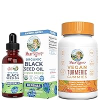 Black Seed Oil Liquid Drops & Organic Turmeric Gummies by MaryRuth's | Immune Support, Heart Health, Hair, and Skin | Vegan | Non-GMO | Gluten Free.