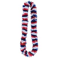Beistle 100-Pack Soft-Twist Patriotic Poly Leis Party Item, 2-Inch by 36-Inch