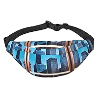 Chicago Reflect Adjustable Belt Hip Bum Bag Fashion Water Resistant Hiking Waist Bag for Traveling Casual Running Hiking Cycling