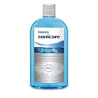 Philips Sonicare BreathRx Antibacterial Mouth Rinse, Blue, Clean Mint, 16 Fl Oz