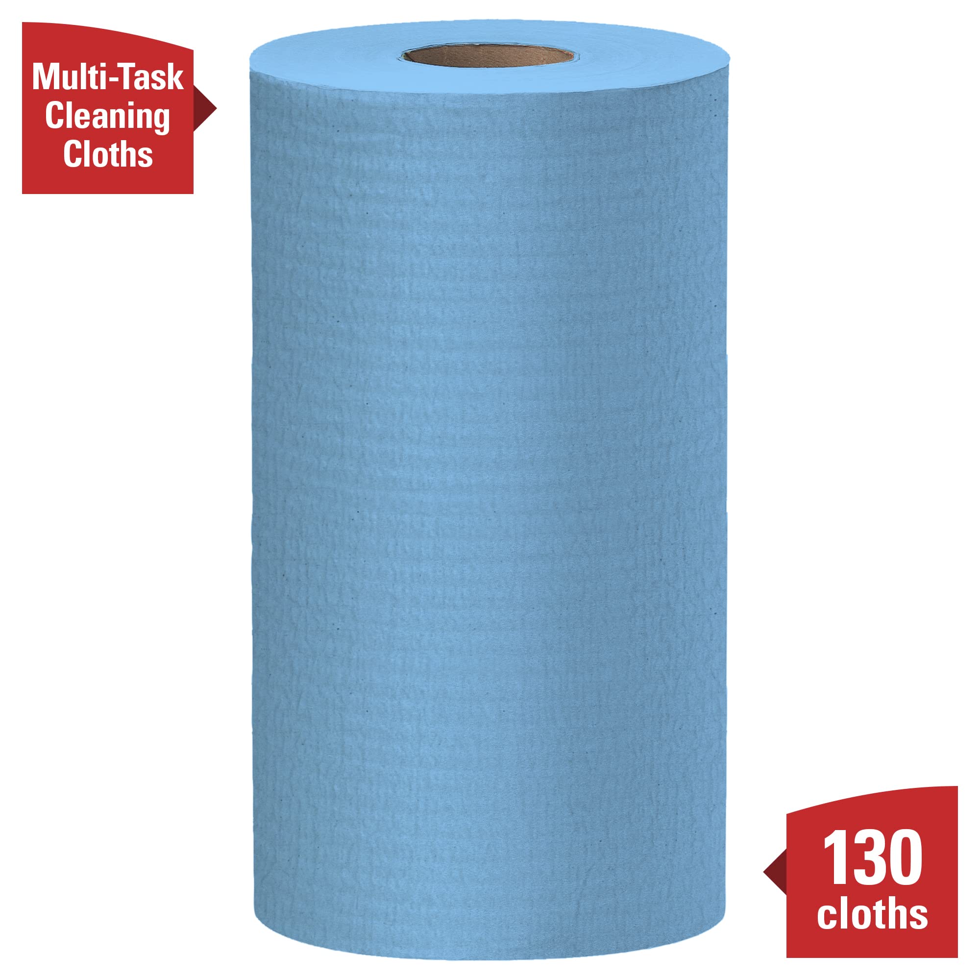 WypAll General Clean X60 Multi-Task Cleaning Cloths (35411), Small Roll, Blue, 130 Sheets / Roll, 12 Rolls / Case, 1,560 Wipes / Case