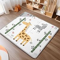 Foldable Baby Play Mat, PIGLOG 0.6in Thick Waterproof Playmats for Babies and Toddlers Kids, Safe Foam Playmat for Tummy Time, 50x50 Playpen Mat, Reversible Portable Baby Floor Mat for Infant, Giraffe