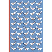 Notes: A Blank Guitar Tab and Music Notebook with White Scandinavian Birds Design