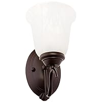 Kenroy Home 90211ORB Medusa 1-Light Wall Sconce with Alabaster Glass Shade, Oil Rubbed Bronze