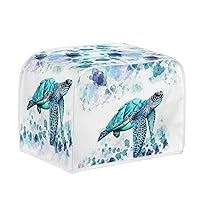 4 Slice Toaster Dust Cover Bread Toaster Oven Dustproof Cover Kitchen Bakeware Protector Dustproof Fingerprint Protection for Women Gift(12.4 x 10.6 x 8.2), Blue Sea Turtle