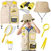 Kids Explore Kit & Bug Catcher Kit, Kids Camping Gear for Kids, Outdoor Exploration Set with Safari Vest & Safari Hat, Ideal Outdoor Camping Adventure Toys for Boys Girls 3-12