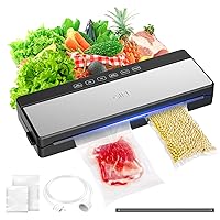 Vacuum Sealer Machine for Food Saver, 6-in-1 Full Automatic Food Sealer With Built-in Cutter &Vacuum Sealers Bags, Air Sealing Dry/Moist/External Vacuum System Modes for All Saving Needs Starter Kit
