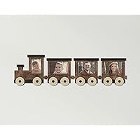 Personalized Wooden Picture Frame Collage Train Design Nursery Wall Art Kids Room Decor Custom Engraved Name Holds 3.5x5