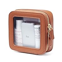 Clear Makeup Bag Toiletry Case Travel Transparent Cosmetic Bag with Zipper, Portable Make Up Organizer Traveling Compact Car Bag for Essentials