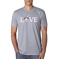 Threadrock Men's Love Trump American Flag Heart (Horizontal Love) Premium T-Shirt - XX-Large, Premium Sport Gray