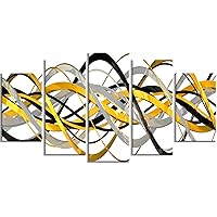 Helix Expression Abstract Metal Wall Art - MT3015 - 60x32 - 5 Panels