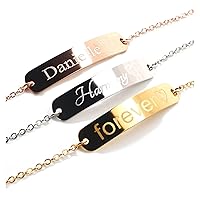 Personalized Gift Bracelet | Dainty 16K Gold/Rose Gold/Silver | Letter Personalized Delicate Plate | Initial Charms | Best Graduation Day Gift
