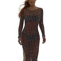 Women's Summer Dresses 2024 Tight Sleeveless Solid Color Mesh Sexy V-Neck Strap Dress Dresses, S-L