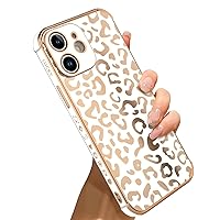 Bonoma for iPhone 12 Case Leopard Plating Electroplate Luxury Elegant Case Camera Protector Soft TPU Shockproof Protective Corner Back Cover iPhone 12 Case -White