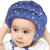 IULONEE Baby Infant Toddler Helmet No Bump Safety Head Cushion Bumper Bonnet Adjustable Protective Cap Child Safety Headguard Hat for Running Walking Crawling Safety Helmet for Kid (Blue Star)