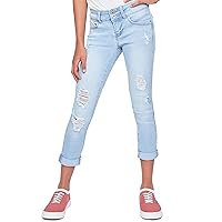 YMI Girls Sustainable Wannabettafit 2-Button Double Cuffed Skinny Jeans