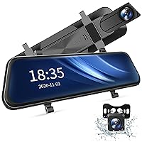 2.5K Mirror Dash Cam Waterproof Backup Camera Car Dash Camera with 10