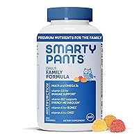 SmartyPants Multivitamin for Men, Women & Children: Vitamin Gummies with Omega 3 Fish Oil (EPA/DHA), Methylfolate, Vitamin D3, C, Vitamin B12, B6, Vitamin A, K & Zinc, 200 Count (30 Day Supply)