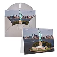 Statue of Liberty in NYC Printed Greeting Card Internal Blank Folded Cards 6Ã—4 Inches Funny Birthday Cards Thank You Card With Colorful Envelopes For All Occasions