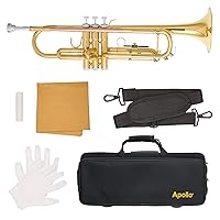 Trumpet in gold lacquer, complete with case and accessories