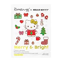 x Hello Kitty Merry & Bright Printed Essence Sheet Mask | Korean Sheet Mask | Holiday Gifts for Women | Stocking Stuffers (3 Pack)