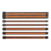Thermaltake TtMod Sleeve Extension Power Supply Cable Kit ATX/EPS/8-pin PCI-E/6-pin PCI-E with Combs, Orange/Black AC-036-CN1NAN-A1