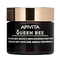 Apivita Queen Bee Absolute Anti Aging & Replenishing Night Cream - Reduces Wrinkles, Enhances Radiance, & Nourishes Skin - With Shea Butter, Royal Jelly and Vegetable Squalane. 1.69 Fl Oz