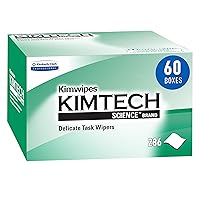 Kimberly-Clark PROFESSIONAL Kimwipes Delicate Task Kimtech Science Wipers (34155), White, 1-PLY, 60 Pop-Up Boxes / Case, 286 Sheets / Box, 16,800 Sheets / Case