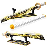Swords Compatible with Lego, Cosplay Agatsuma Zenitsu Sword with Scabbard and Stand, Katana Building Set, Gift for Anime Fans (956 Pcs)