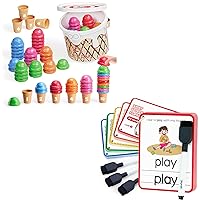 Ice Cream Counting and Color Sorting Set for Toddlers and Kids+JoyCat Sight Words Kids Writing Flash Cards for Preschool Kindergarten 3 4 5 Years Old Toddlers 1st 2nd 3rd Grade
