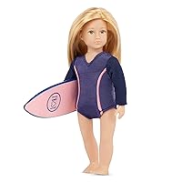Lori – Mini Doll – 6-Inch Surfer Doll – Surfing Swimsuit & Surfboard – Doll & Accessories – 3 Years + – Audrina