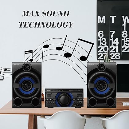 Sony Bluetooth Stereo Shelf System for Home, HiFi Sound System with USB, FM Radio, Audio in, TV Music Home Stereo System for Home, Speaker System with Remote Control