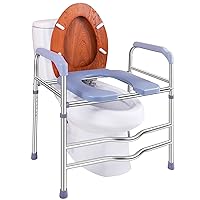 Raised Toilet Seat with Handles 400lbs, Toilet Seat Riser for Seniors with Adjustable Height, Raised Toilet Seat for Elderly, Pregnant and Handicap, Fit Any Toilet