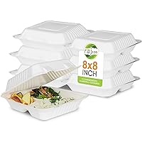 Raj Eco To Go Containers Compostable Clamshell Disposable [8x8