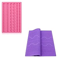 Fondant Lace Molds, Beasea Silicone Pie Crust Molds, Lace Mold for Cakes Decorating Rope Fondant Mold Rose Pattern Molds Embossed Craft Tools Cookie Pastry Pies Chocolate Toppers