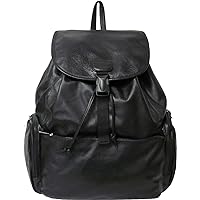 Black Leather Jumbo Backpack (#1518-0)