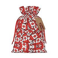 MyPiky Canadian Flag Print Christmas Gift Bags,Gift Wrap Bags 8.3x11.8 Inch Storage Bag For Thanksgiving Party