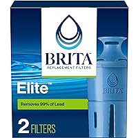 Brita Elite Water Filter Replacements for Pitchers and Dispensers, BPA-Free, Replaces 1,800 Plastic Water Bottles, Lasts Six Months or 120 Gallons, Includes 2 Pitcher Replacement Filters