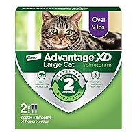 Advantage XD Large Cat Flea Prevention & Treatment For Cats over 9lbs. | 2-Topical Doses, 2-Months of Protection Per Dose