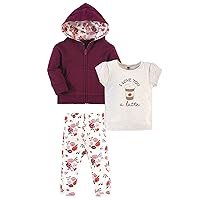 Hudson Baby Unisex Baby Cotton Hoodie, Bodysuit or Tee Top and Pant Set