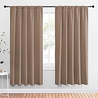 NICETOWN Kids Blackout Curtain Panels - Window Treatment Thermal Insulated Solid Rod Pocket Blackout Drapes for Bedroom (Cappuccino, Set of 2, 52 by 72 Inch)