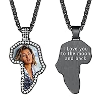 FindChic Creative Photo Necklace Personalized for Women Girl Square/Round/Heart/Cat/Oval Shaped Stainless Steel/18K Gold Plated Picture Pendant Custom Inscription Text Memorial Keepsake, with Gift Box