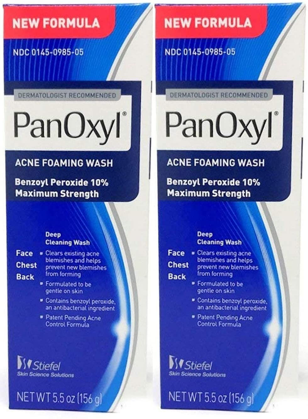 PanOxyl Acne Foaming Wash 10% Benzoyl Peroxide 5.5 oz (156 g) - Pack of 2