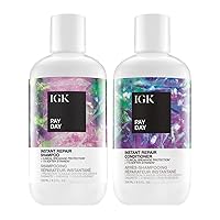 IGK Pay Day Shampoo + Conditioner Kit | Bond-Building + Damage Repair | Vegan + Cruelty Free | 16 Oz
