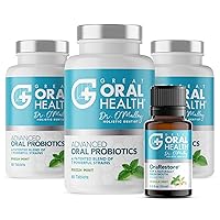 Advanced Bad Breath Treatment Set — The Oral Probiotics Tablet & OraRestore Natural Mouth & Tooth Concentrated Oil — Dentist Formulated Mint Flavor