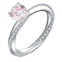 YL Engagement Ring Wedding Ring 925 Sterling Silver cut 12 Birthstone Cubic Zirconia for Bride Women