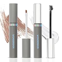 Wonderskin Wonder Blading Brow Stain & Go Masque with Brow Styler Gel, Long Lasting Eyebrow Tint and Gel, Volumizing and Smudge Proof (Blonde Tint & Clear Gel)