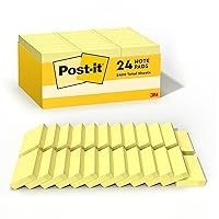 Post-it Mini Notes, 1 3/8 x 1 7/8 in, 24 Pads, Canary Yellow, Clean Removal, Recyclable